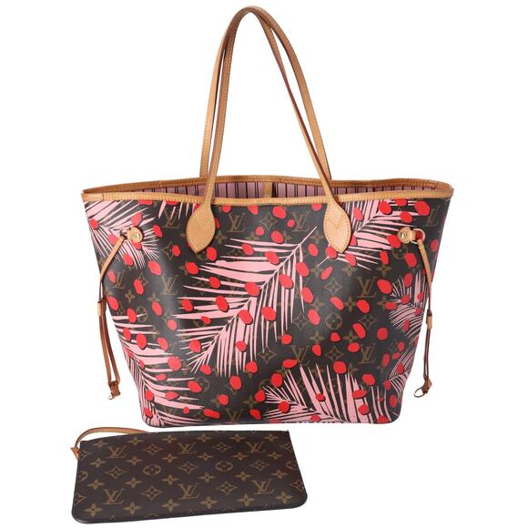 Louis Vuitton Handbags - Louis Vuitton Neverfull MM Monogram Jungle Dot Tote Bag M41979 Poppy